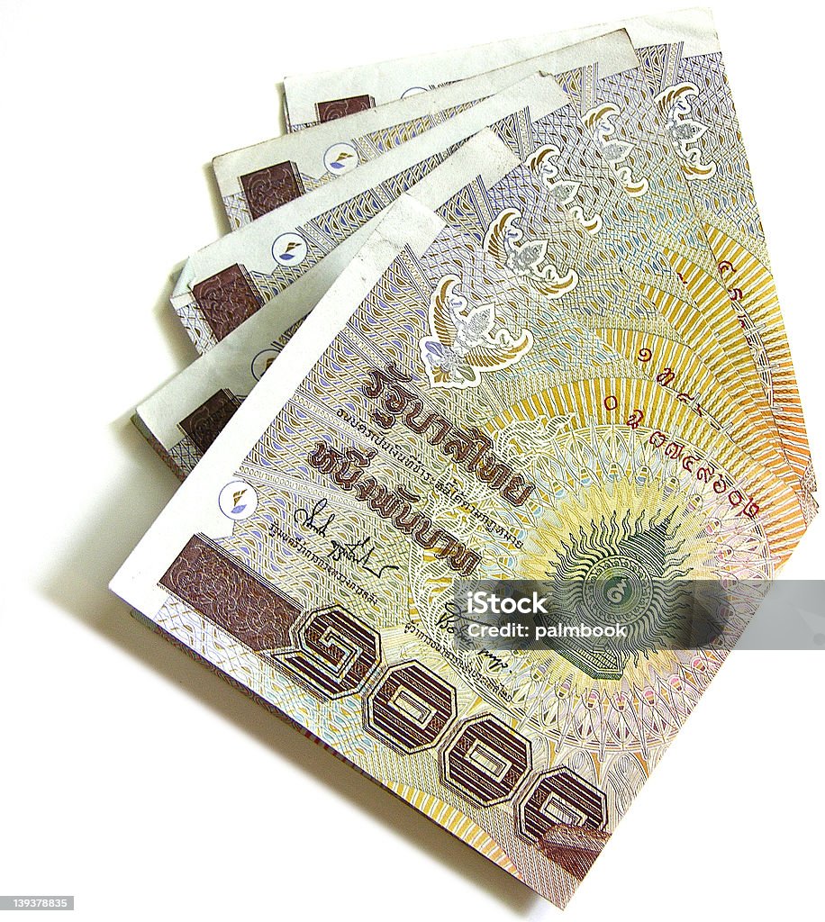 1.000 baht tailandés billetes de banco - Foto de stock de Accesorio financiero libre de derechos