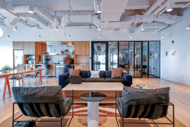 istock Interior of modern office lobby 1393788366