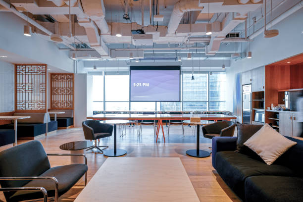 istock Interior of modern office lobby 1393788376