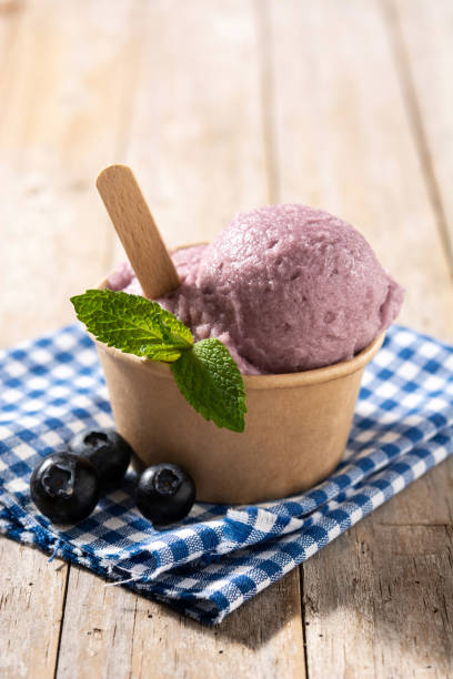 istock Blueberry ice cream scoop 1393791981