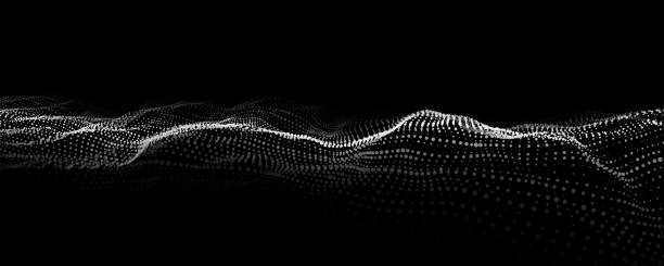 istock Abstract futuristic wave with moving dots. Flow of particles. Vector cyber technology illustration. 1393792686