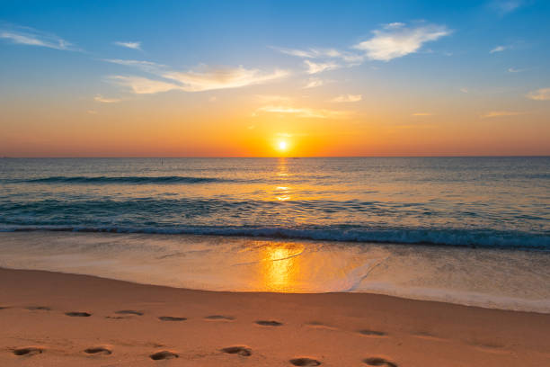 istock Stunning sunrise and beach landscape. 1393792799