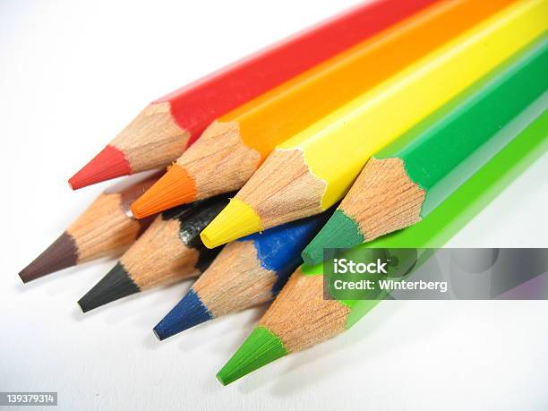 Crayon Stack Ii Stock Photo - Download Image Now - Black Color, Blue, Brown