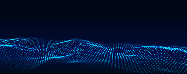 istock Abstract futuristic wave with moving dots. Flow of particles. Vector cyber technology illustration. 1393793171