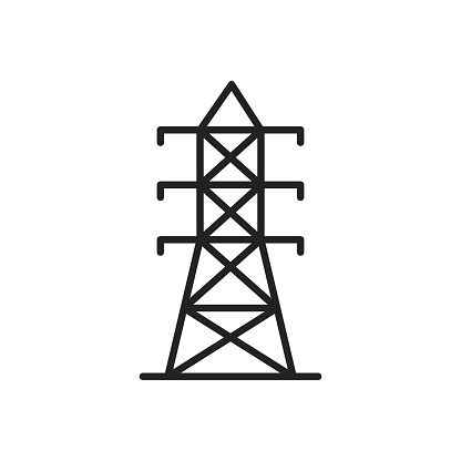 Electric tower icon. High quality black vector illustration.