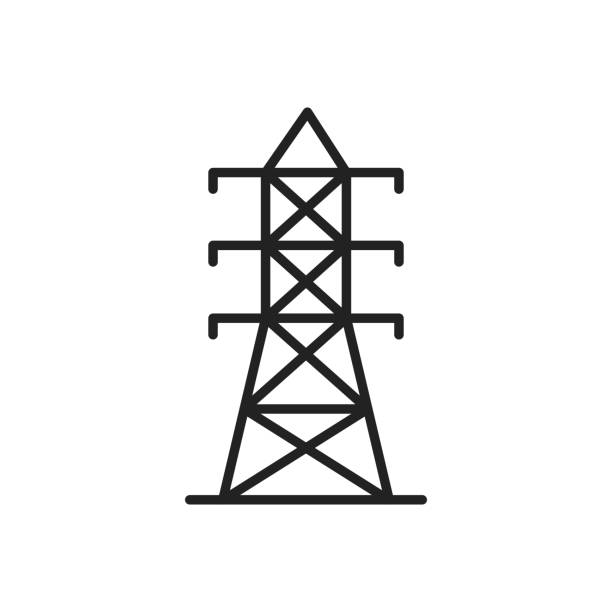 Electric tower icon. High quality black vector illustration. Electric tower icon. High quality black vector illustration. transformer electricity stock illustrations