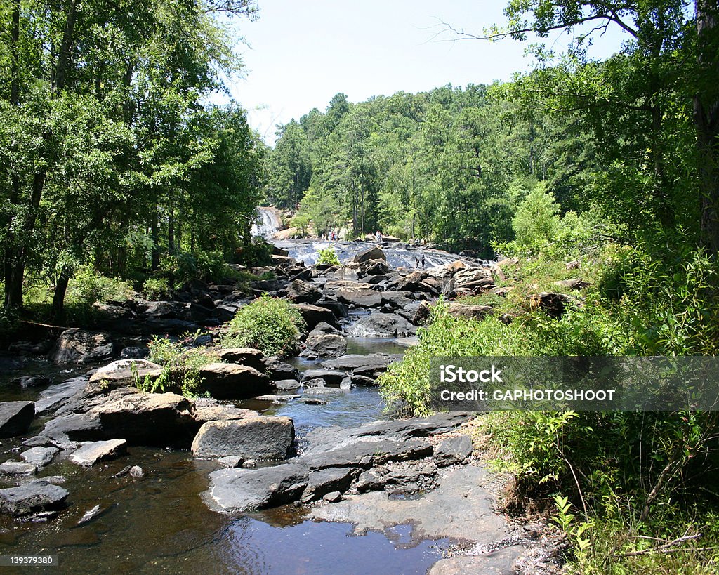 Waterfall Rocks River Waterfall to river to rocks. Georgia - US State Stock Photo