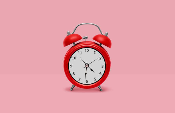 istock Vintage alarm clock. Minimal style. 1393793992