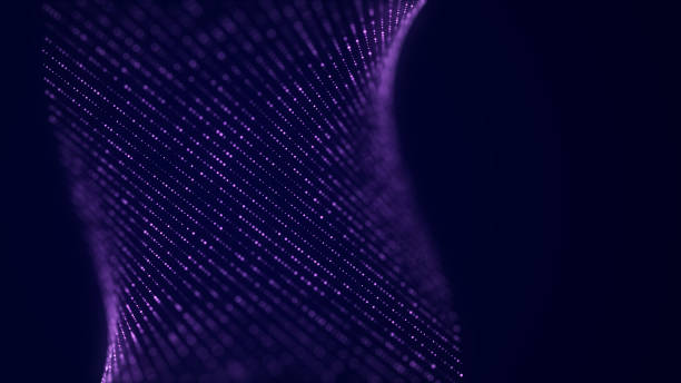 istock Abstract futuristic wave with moving dots. Flow of particles. Cyber technology illustration. 3d rendering 1393794631