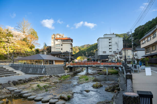 istock Nagato Yumoto Onsen in spring when cherry blossoms bloom 1393794683
