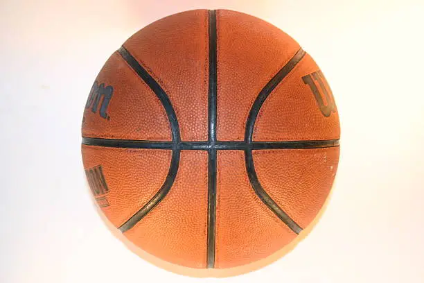 A basketball isolated on white.  Focus on the middle.