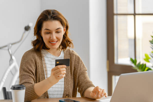 istock Woman is doing online purchases 1393800627