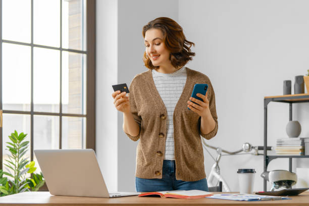 istock Woman is doing online purchases 1393801688