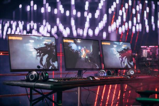 istock Interior of a gamer room 1393803591