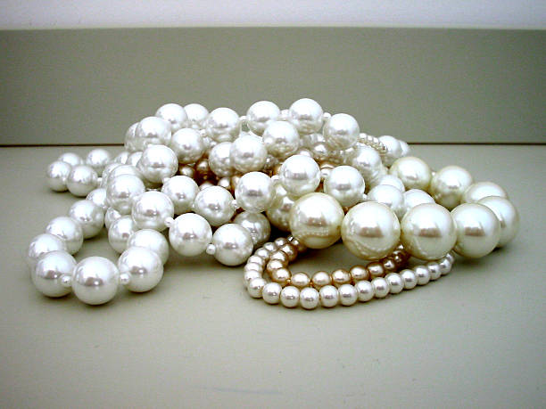 Pile of pearls stock photo