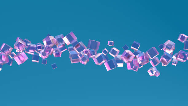 istock Abstract flying cubes on colorful background 1393805211