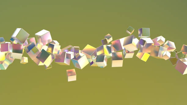 istock Abstract flying cubes on colorful background 1393807629