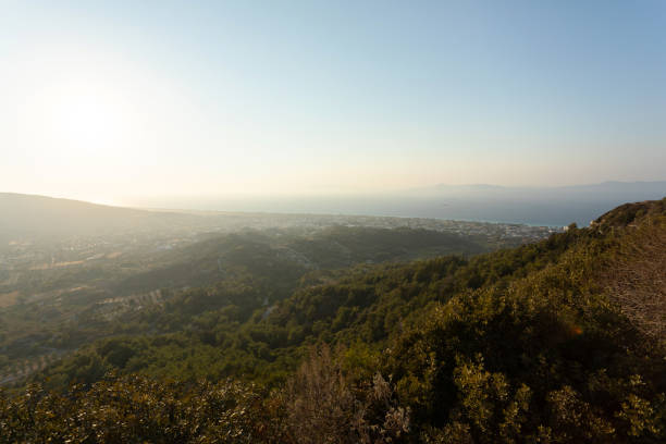 istock Beautiful mountain landscape at sunset, Rhodes, Greece 1393807837