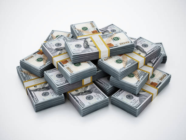 istock Packs of 100 dollar money bills 1393808001