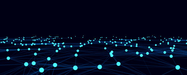istock Abstract futuristic wave with moving dots and lines. Flow of particles. Vector cyber technology illustration. 1393809722