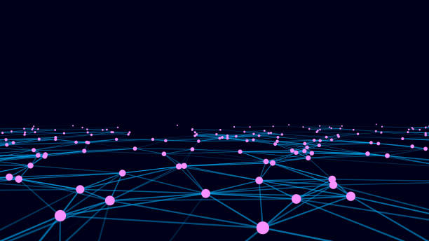 istock Abstract futuristic wave with moving dots and lines. Flow of particles. Vector cyber technology illustration. 1393809723