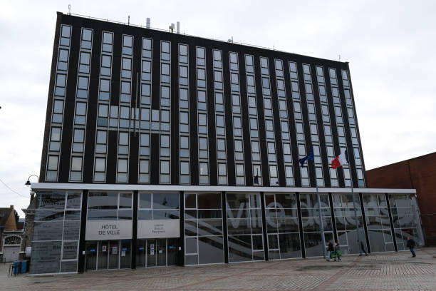 Exterior view of Town Hall in Lens, France Exterior view of Town Hall in Lens, France on February 1st, 2022. lens pas de calais stock pictures, royalty-free photos & images