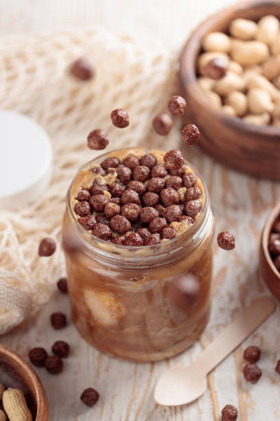 istock Jar with peanut butter and sweet ingredients 1393815298