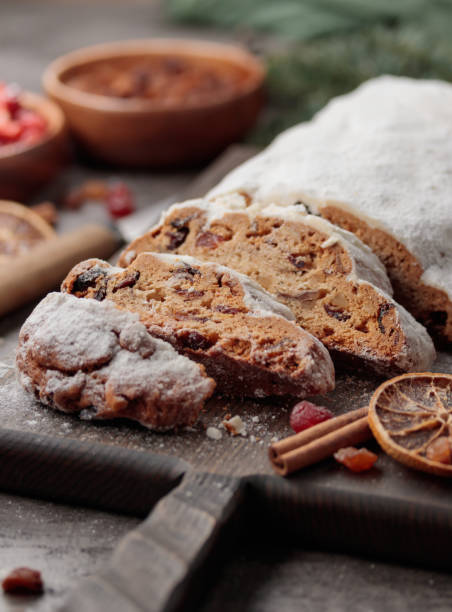istock Traditional christmas Shtollen cake 1393816383