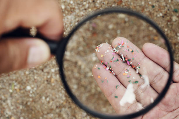 Microplastics at hand, microplastics, air pollution, aquatic microplastics, food microplastics. Microplastics at hand, microplastics, air pollution, aquatic microplastics, food microplastics. transportation event stock pictures, royalty-free photos & images