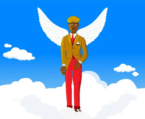 Vector illustration of Classy man with angel wings