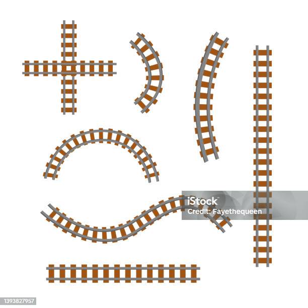 Strain Rails Drawing Train Railway Constructor Rails Stock Illustration - Download Image Now ...