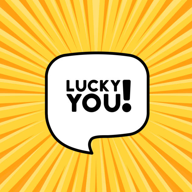 istock Speech bubble with lucky you text. Boom retro comic style. Pop art style. Vector line icon for Business and Advertising 1393830339
