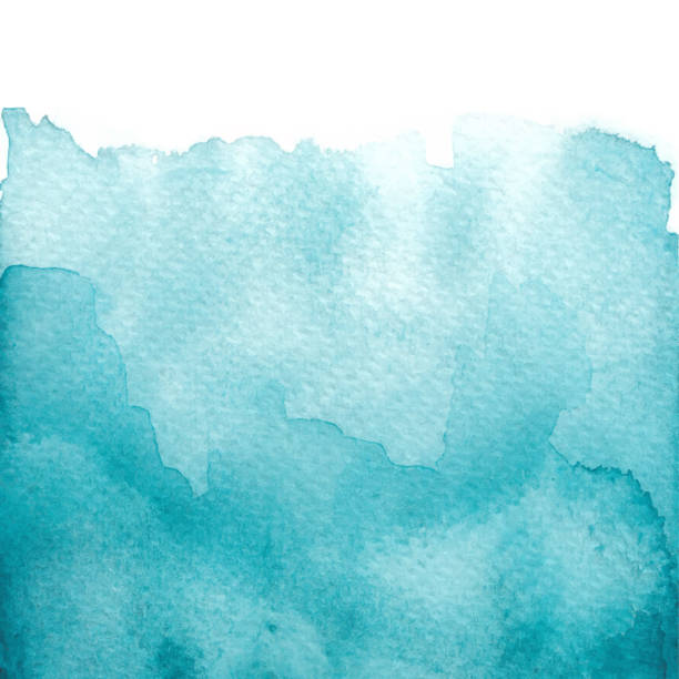 istock Square hand drawn watercolor wash vibrant blue teal background 1393830661
