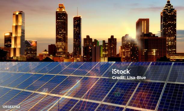 Solar Energy Concept Atlanta Stock Photo - Download Image Now - Solar Energy, Sustainable Energy, USA