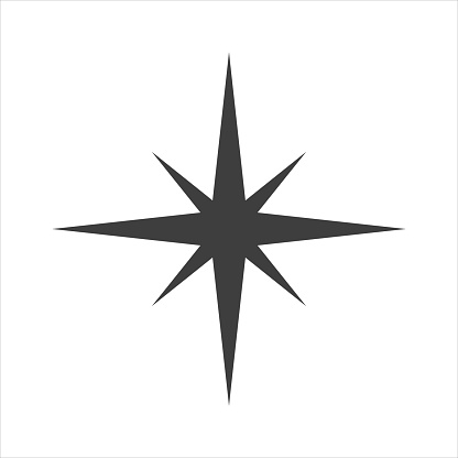 Compass icon vector on white background