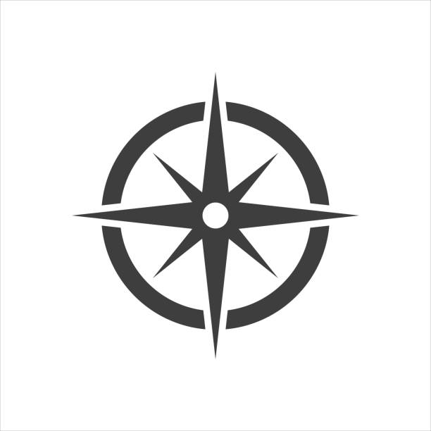 kompass-symbolvektor auf weißem hintergrund. eps 10 - geometry compas stock-grafiken, -clipart, -cartoons und -symbole