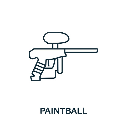 Paintball icon from hobbies collection. Simple line element paintball symbol for templates, web design and infographics.