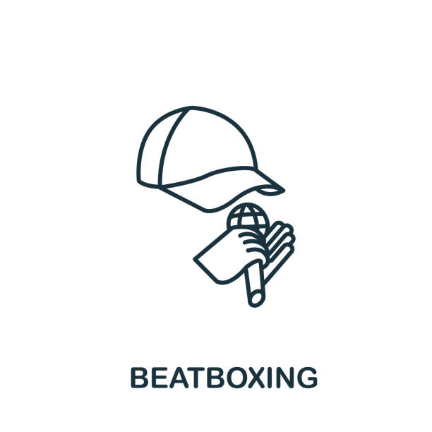 illustrations, cliparts, dessins animés et icônes de icône beatboxing de la collection hobbies. symbole beatboxing d’élément de ligne simple pour les modèles, la conception web et les infographies - beat box