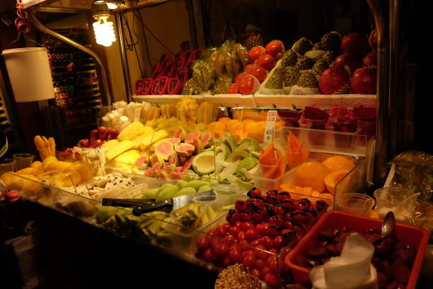fruit stall in night market