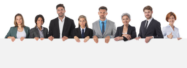 istock Business team with banner 1393837096