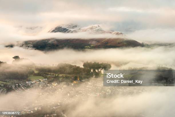 Derwentwater Seen From Latrigg Lake District Uk Stock Photo - Download Image Now - Viewpoint, Aerial View, Atmospheric Mood