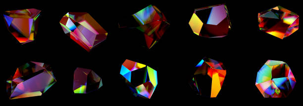 istock 3d abstract colorful gemstone isolated on black, futuristic crystals set, 3d rendering 1393838892