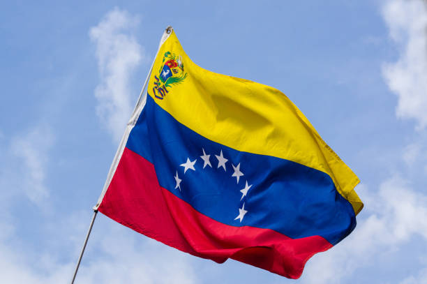istock Venezuela flag waving in the wind 1393840082