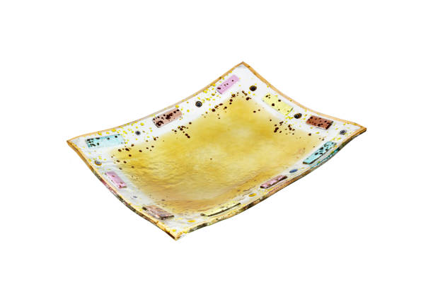Vase, glass plate is decorative.