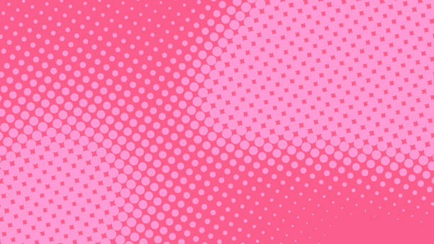 "nbaby 핑크 팝 아트 만화책 배경에 점선 하프톤 디자인. 레트로 슈퍼 히어로 배경, 벡터 일러스트 레이 션 eps10 - pink background illustrations stock illustrations