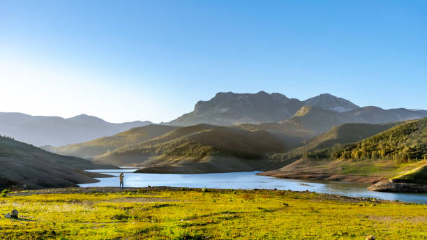 The lake under mountain landscape photographer.