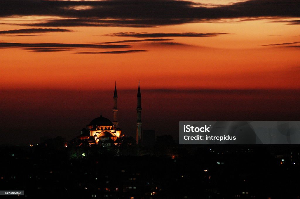 Mesquita da Turquia ao pôr do sol - Royalty-free Céu Foto de stock