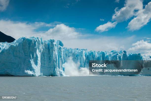 A Piece Of Ice From The Perito Moreno Glacier In Patagonia Argentina Breaks Off Stock Photo - Download Image Now