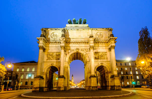 historic Triumphbogen in Munich - Bavaria - night