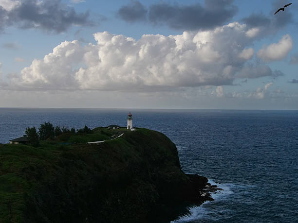 Hawaiian lighthouse stock photo